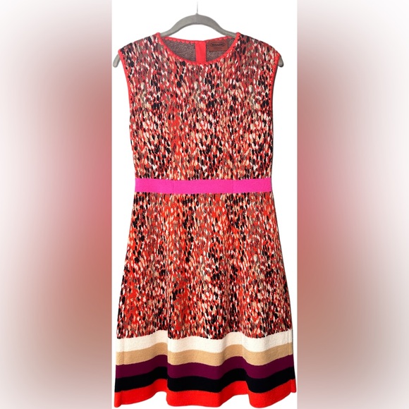 Missoni Dresses & Skirts - Missoni Multicolor Patterned Midi Dress with Pink Waistband